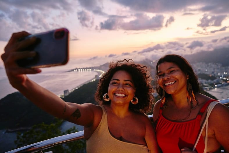 two women taking a selfie
