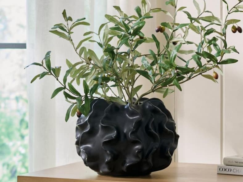 Midnight Coral Ceramic Vase Grandinroad