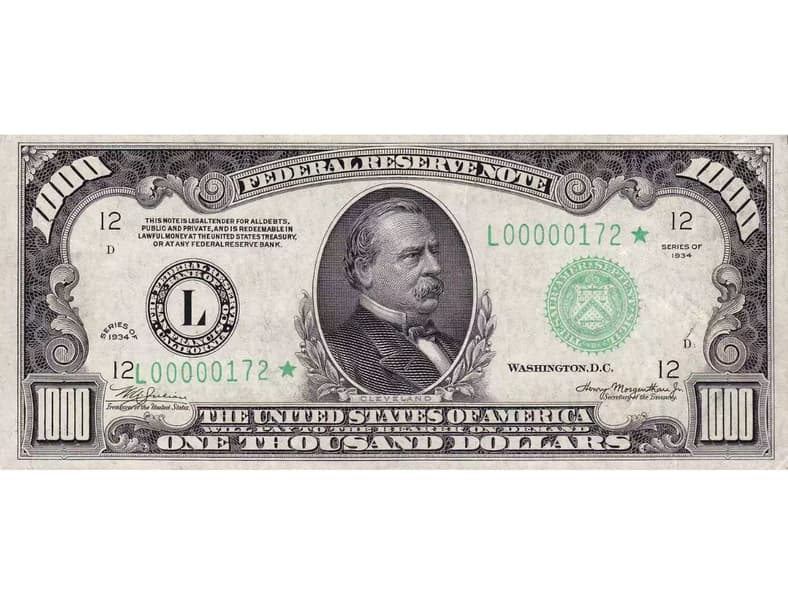 1000 Bill Public Domain