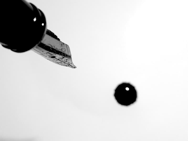 pen dripping ink