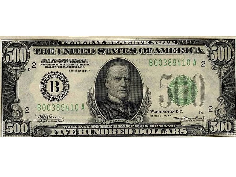 500 Bill Public Domain