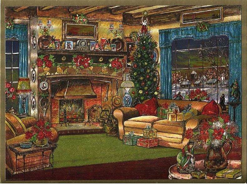 1950s Lithograph Christmas Card eBay