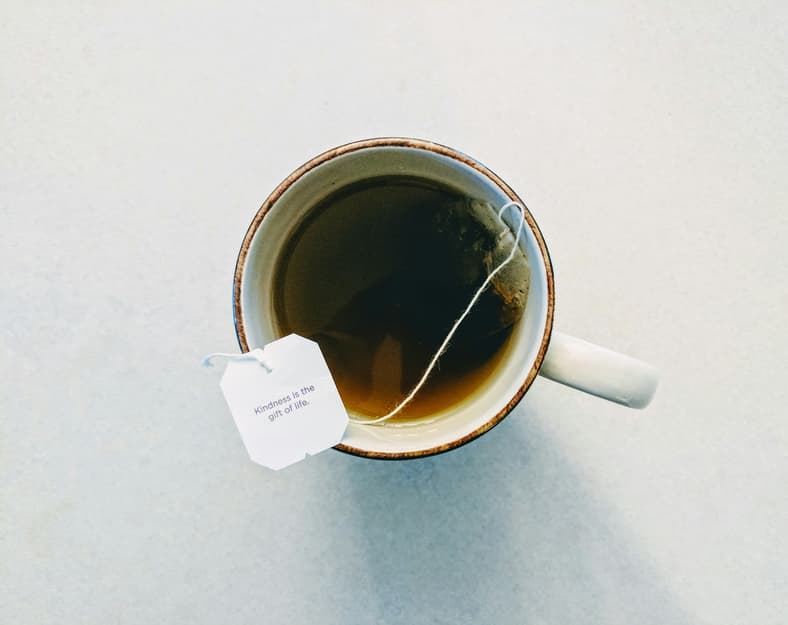 cup of tea with tea bag