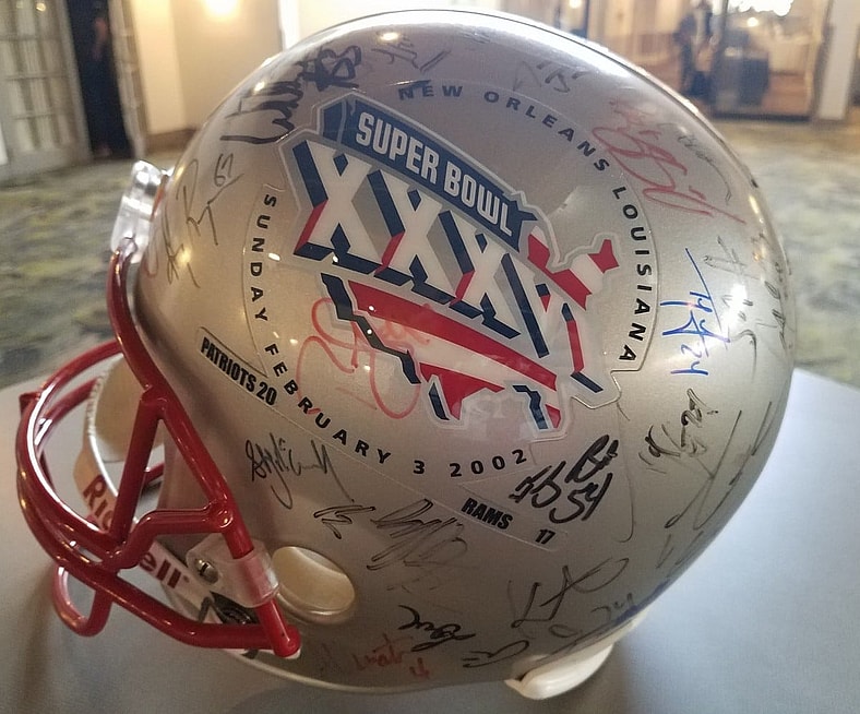 Patriots Super Bowl XXXVI Signed Helmet