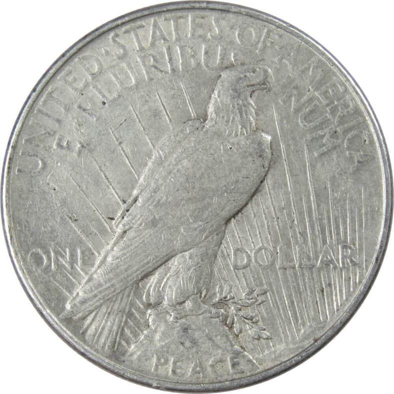 1922 peace silver dollar back