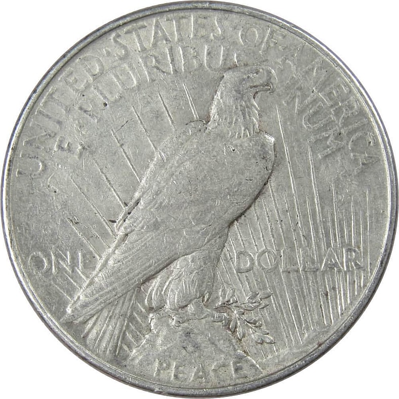 1922 peace silver dollar back