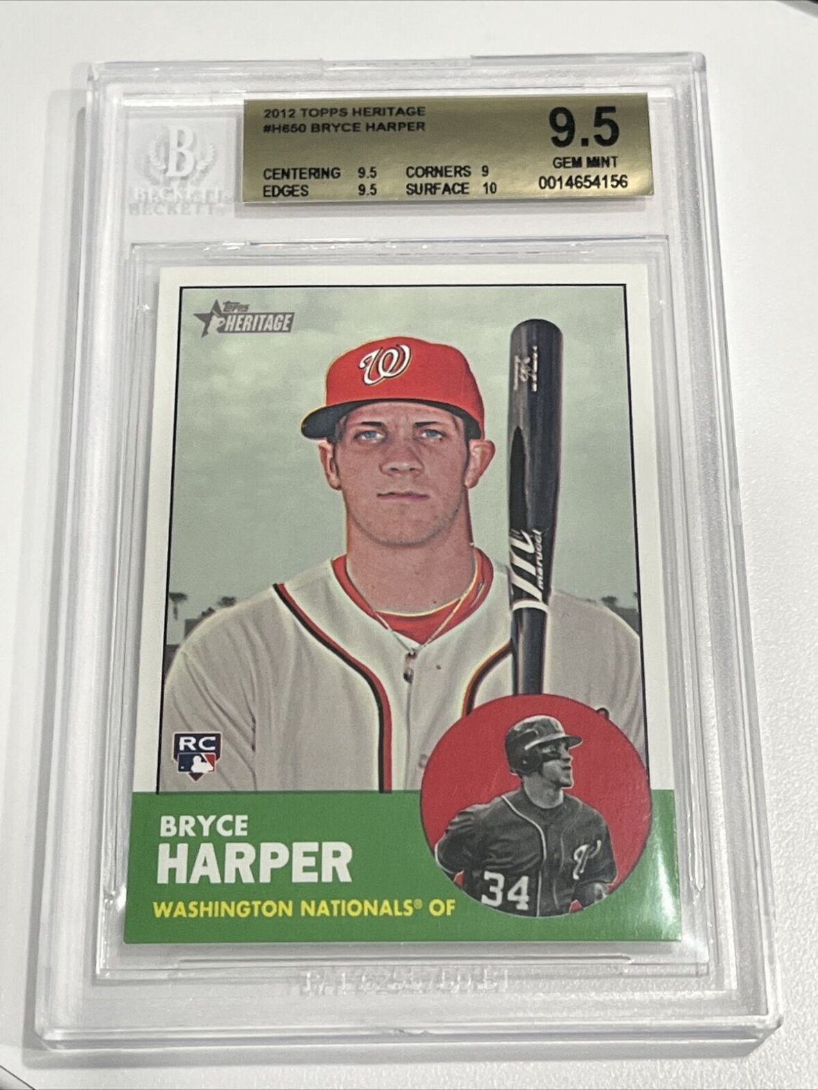 most valuable Bryce Harper Rookie Cards: 2012 Topps Heritage #H650