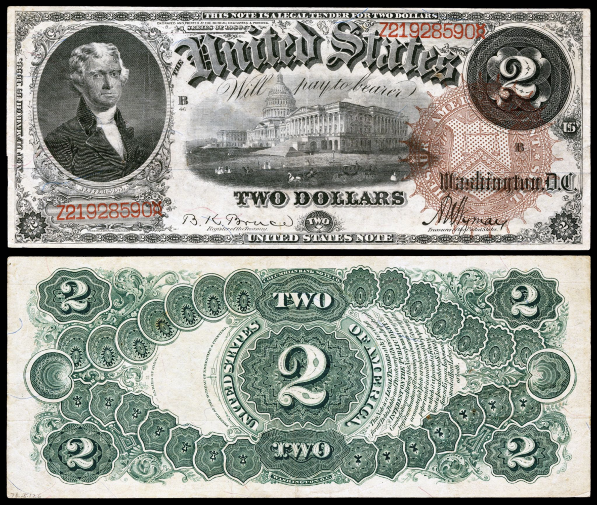 how rare are two dollar bills?