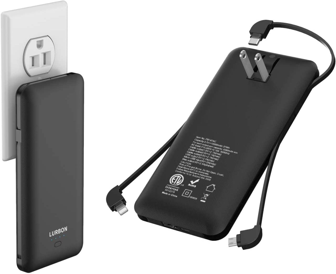 best portable chargers on Amazon: Lurbon 10000 mAH portable charger