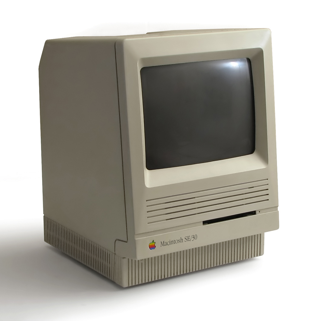 The Macintosh SE/30 was introduced by Apple in January 1989 as the first compact Macintosh with a 32-bit processor. As a computer, it was well-equipped to handle software and multitasking. The SE/30 came with 1MB of RAM, which could be upgraded to 128MB with third-party memory expansion kits. It also had a built-in 40MB hard drive, which was larger than most computers at the time. 