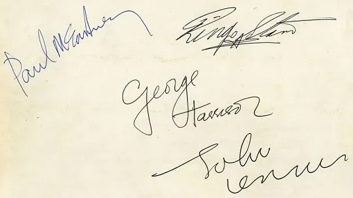 Most Expensive Signatures in History: The Beatles