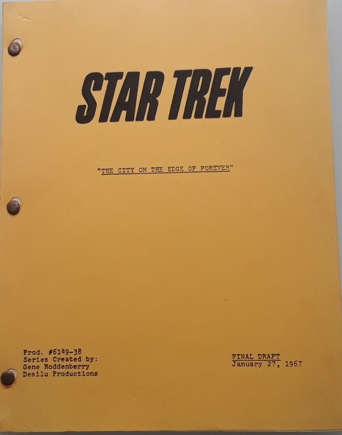 most valuable star trek memorabilia: script final draft