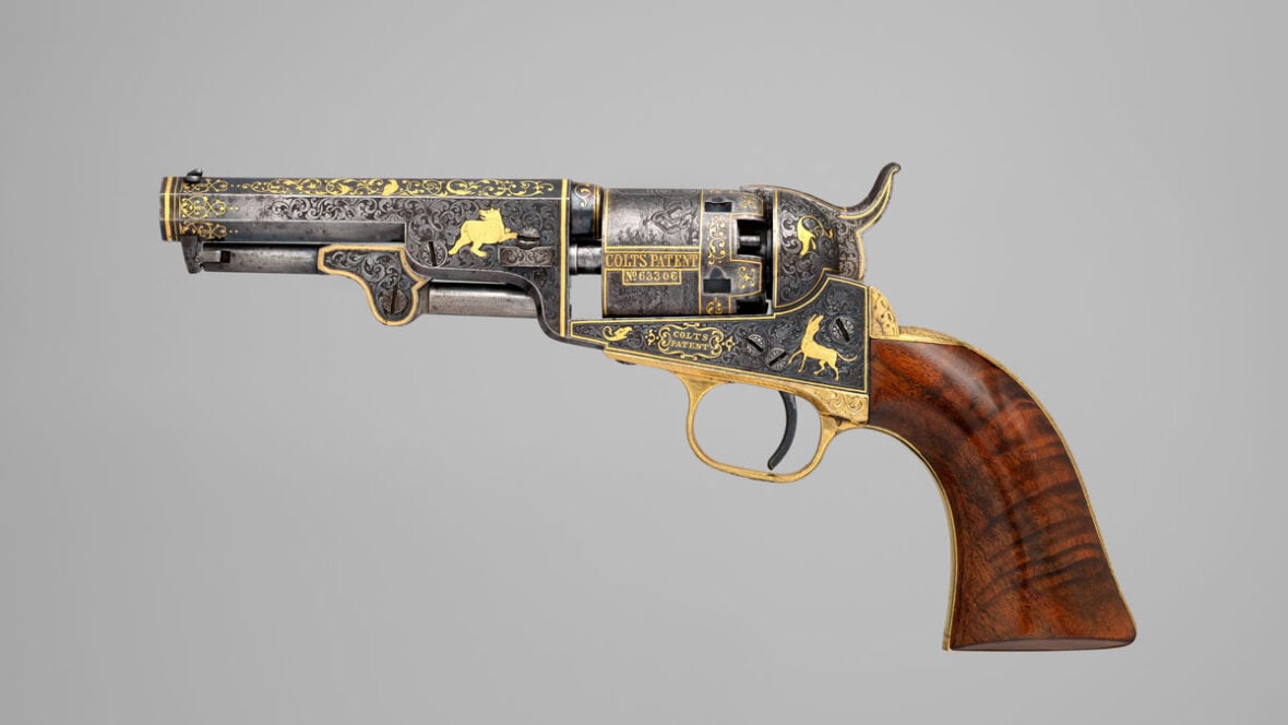 Gold-Inlaid Colt Model 1849 Pocket Revolver