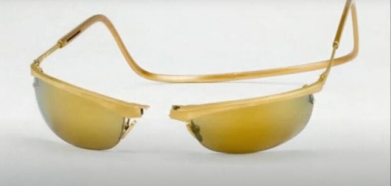 The CliC Gold 18 Carat Gold Sport sunglasses, some of the most expensive sunglasses ever made. 