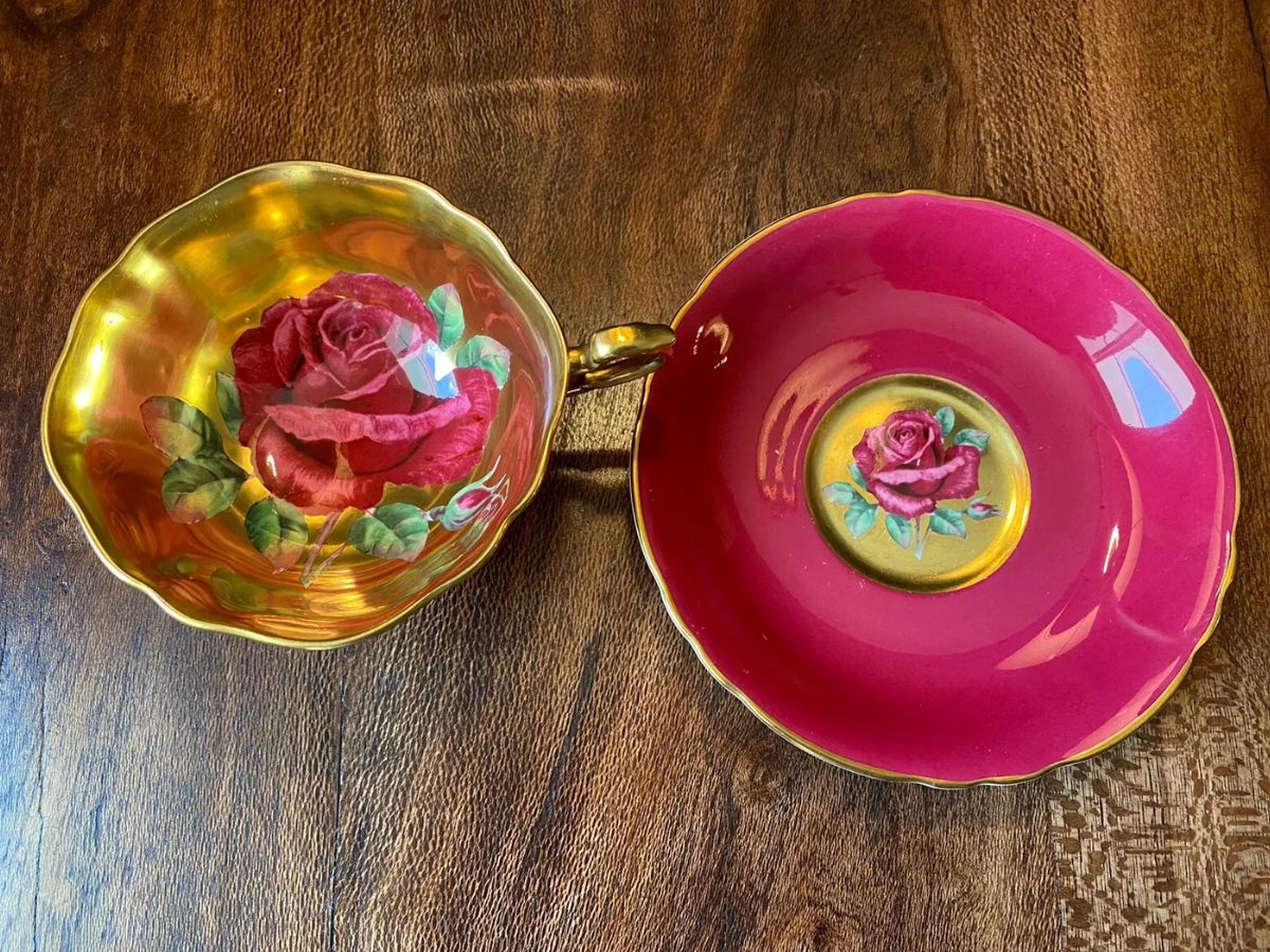 Paragon Floating Rose Cup and Saucer, eBay