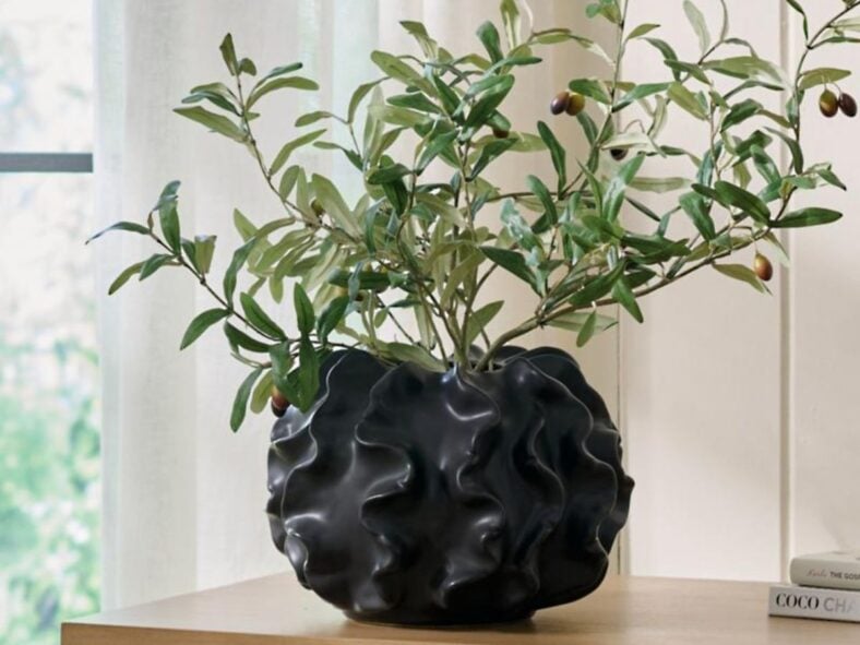 Midnight Coral Ceramic Vase Grandinroad