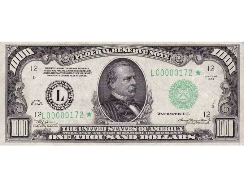 1000 Bill Public Domain