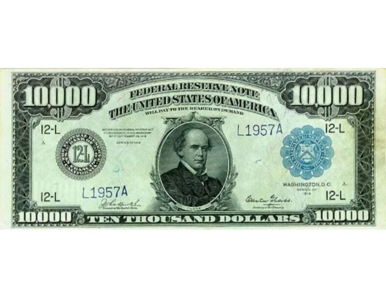 10000 Bill Public Domain