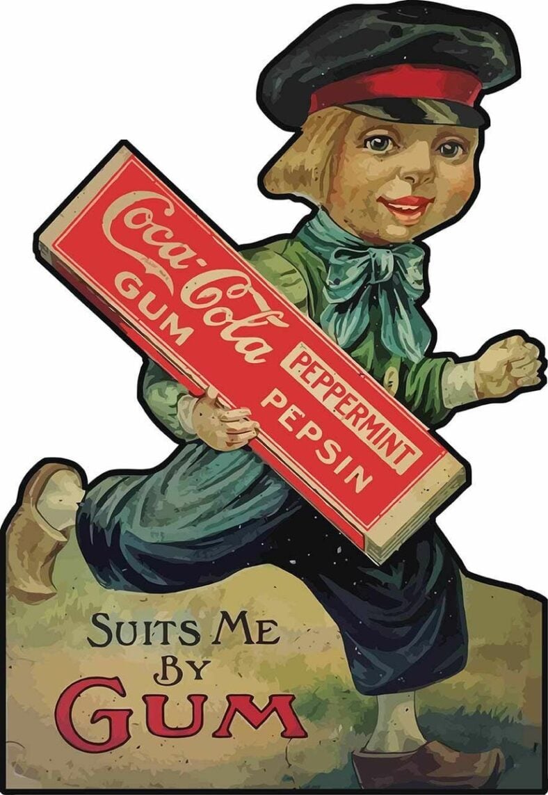 Coca-Cola Peppermint Pepsin Gum sign