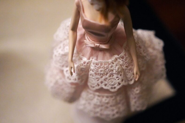 barbie doll in pink dress