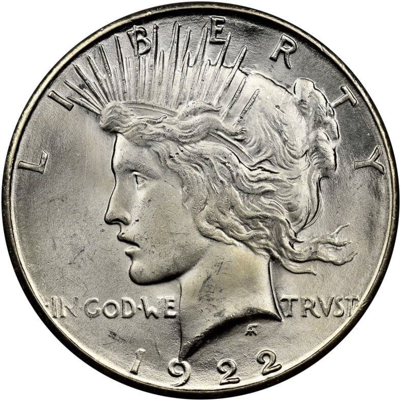 1922 peace silver dollar coin