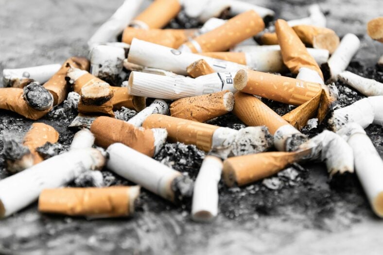 pile of cigarettes