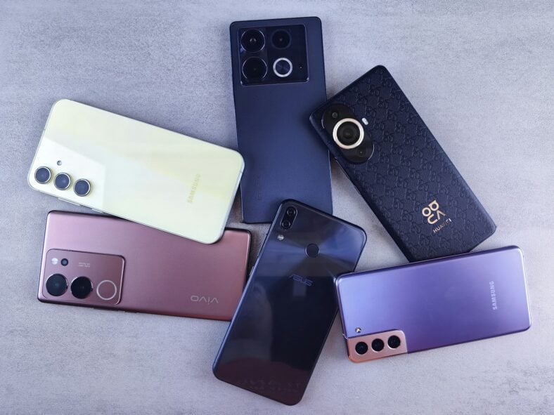 various smartphones