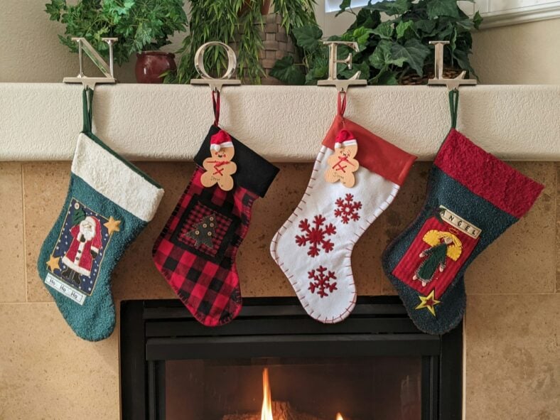 stocking on a mantle